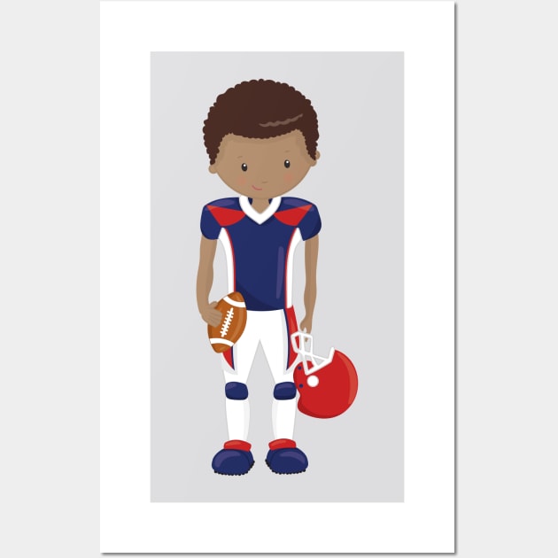 African American Boy, Team Sport, Rugby Player Wall Art by Jelena Dunčević